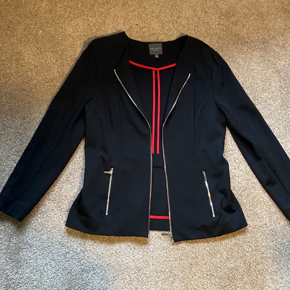 EUC Womens The Limited Large Black Zip up Blazer - Picture 2 of 7